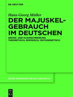 cover image of Der Majuskelgebrauch im Deutschen
